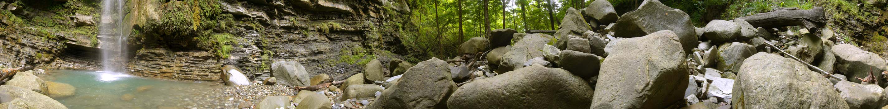 Водопад Душа Тигра - круговая панорама