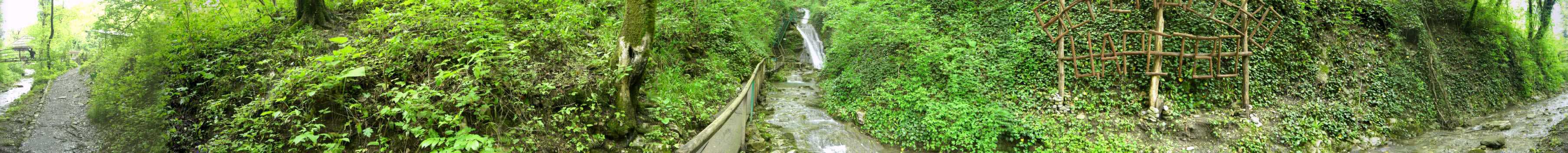 Водопад у кафе-поляны - круговая панорама